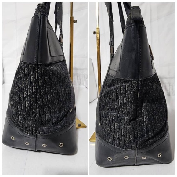 Authentic CHRISTIAN DIOR Vintage Canvas Diorissimo Tote Bag Black - Picture 5 of 5